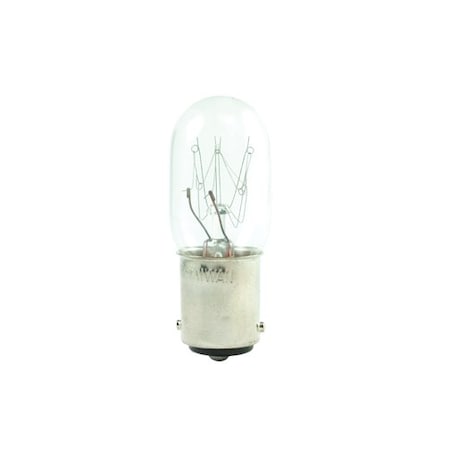 Bulbrite 15w Dimmable Clear Appliance, Amusement T7 Double-Contact Bayonet (BA15D) Incandescent Bulb, 25PK 861223